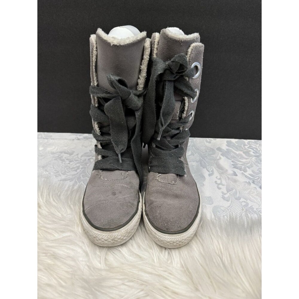 Converse‎ Chuck Taylor All Star Beverly Boot Gray Women’s Size 6 Leather - Picture 3 of 16